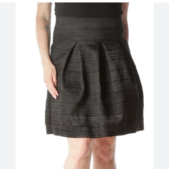 NWT Ann Taylor Black Pleated Flared Skirt Size 8 - Picture 1 of 11